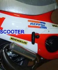 Mini scooter per bambini a scoppio 2T rosso bianco - 3