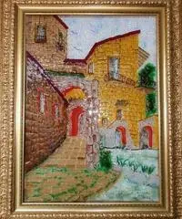 QUADRO IN VETRO "PAESAGGIO DI BORGO" - Palermo