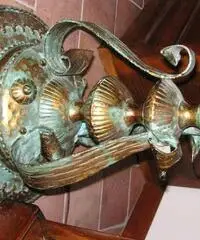 Lampada da terra ferro battuto e vetro di Murano - Brescia - 4